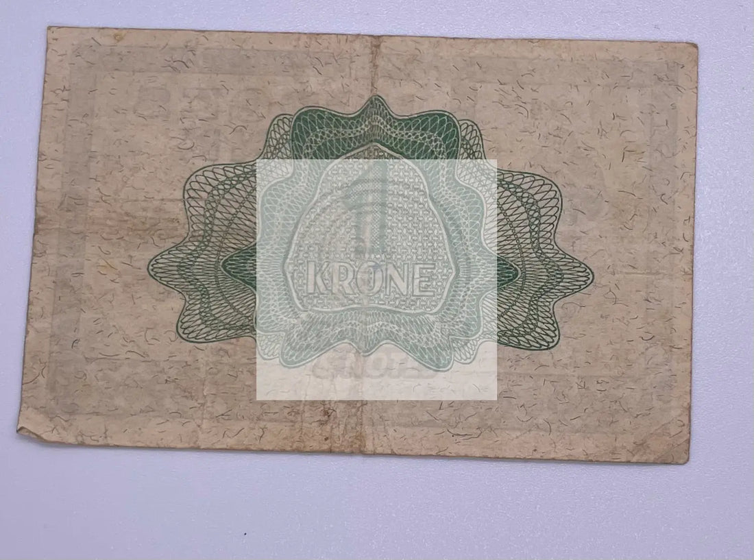 1945 Norway 1 Krone P-15a Banknote - Cool Coins & Notes