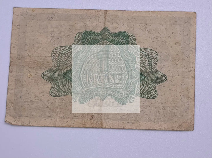 1945 Norway 1 Krone P-15a Banknote - Cool Coins & Notes