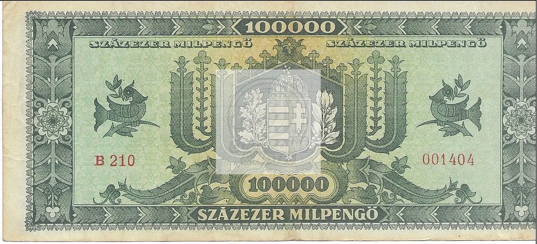 1946 Hungary 100,000 Milpengo P-127 Banknote - Cool Coins & Notes