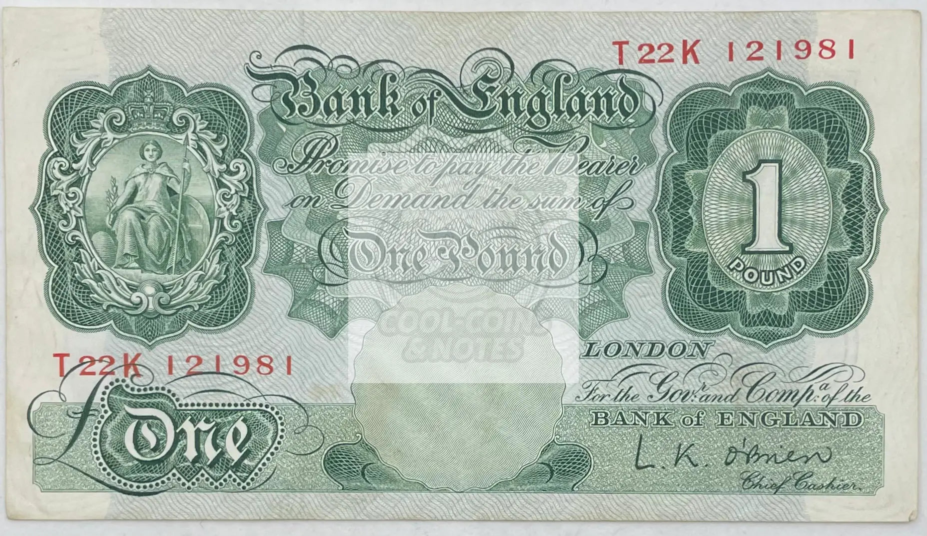(1948-1960) ND Great Britain  1 Pound  P-369a World Banknote - Cool Coins & Notes