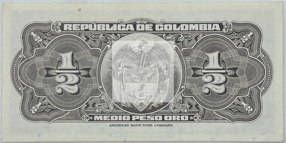 1948 Columbia 1/2 Medio Peso Oro P-345 UNC World Banknote - Cool Coins & Notes