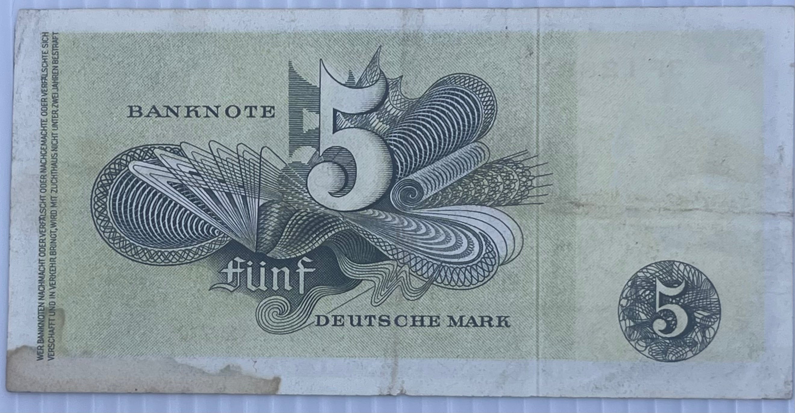 1948 Germany 5 Mark P-13 Used World Banknote Currency - Cool Coins & Notes