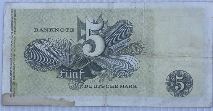 1948 Germany 5 Mark P-13 Used World Banknote Currency - Cool Coins & Notes