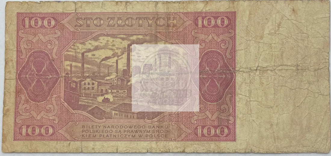 1948 Poland 100 Zlotych P-139a Used World Banknote - Cool Coins & Notes