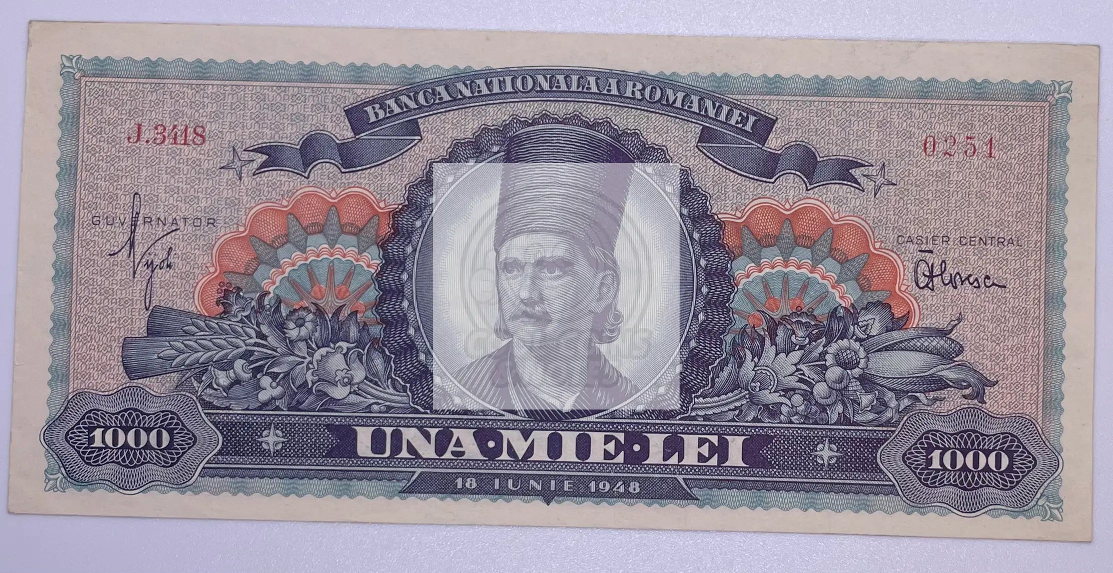1948 Romania 1000 Lei P-85a UNC Banknote - Cool Coins & Notes