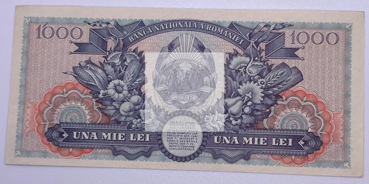 1948 Romania 1000 Lei P-85a UNC Banknote - Cool Coins & Notes