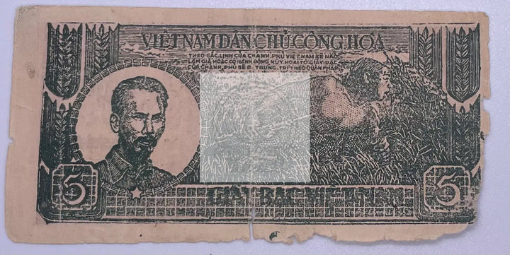 1948 Vietnam 5 Dong P-17 Banknote - Cool Coins & Notes