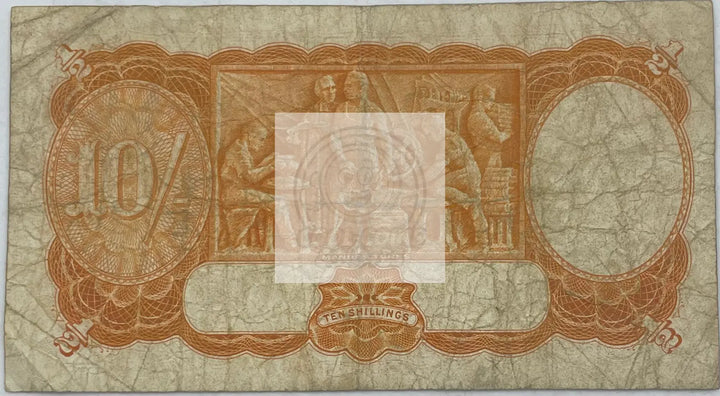 1949 Australia 10 Shillings P-25c King George Used World Banknote - Cool Coins & Notes