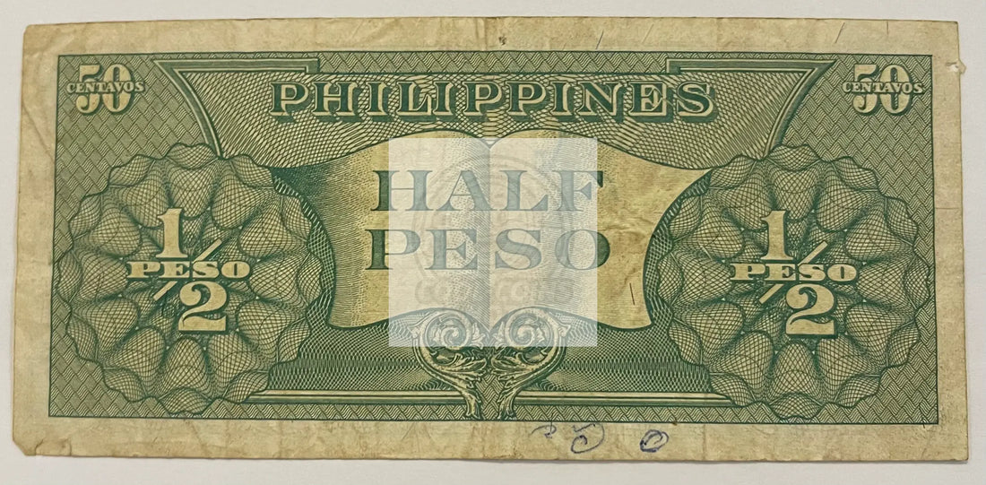 1949 Philippines 1/2 Peso P1321a.2, Used Banknote - Cool Coins & Notes