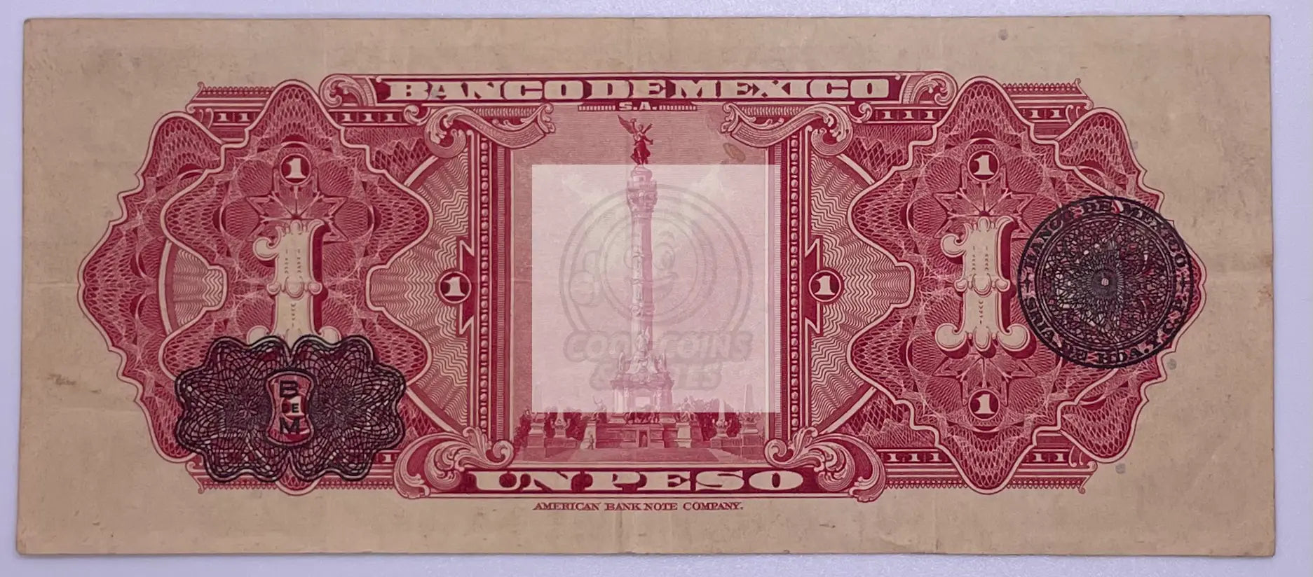1950 Mexico 1 Peso P46b, Used Banknote - Cool Coins & Notes
