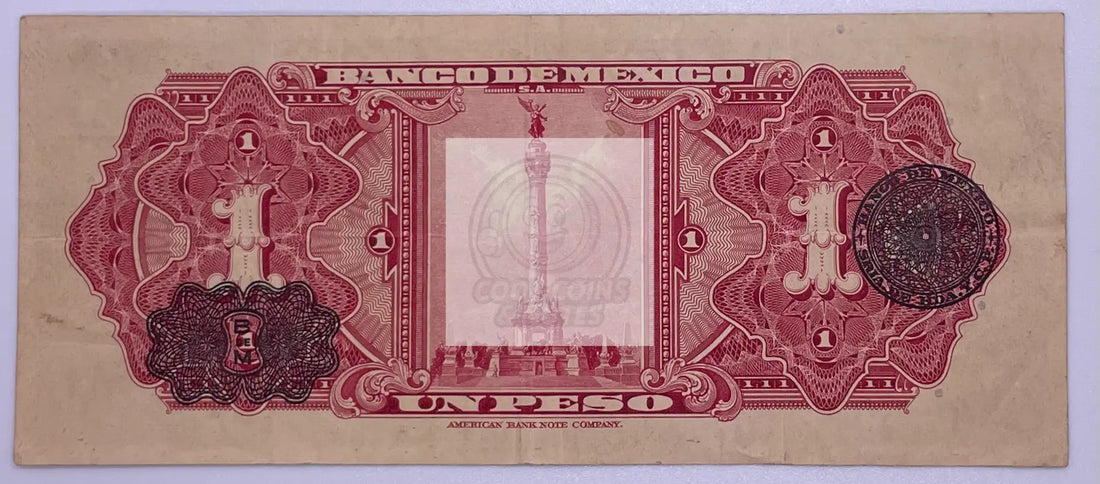 1950 Mexico 1 Peso P46b, Used Banknote - Cool Coins & Notes