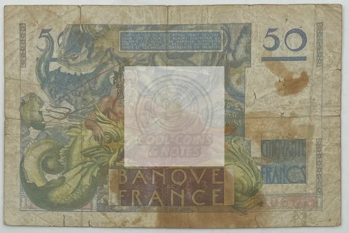 1951 France 50 Francs P-127 Banknote - Cool Coins & Notes