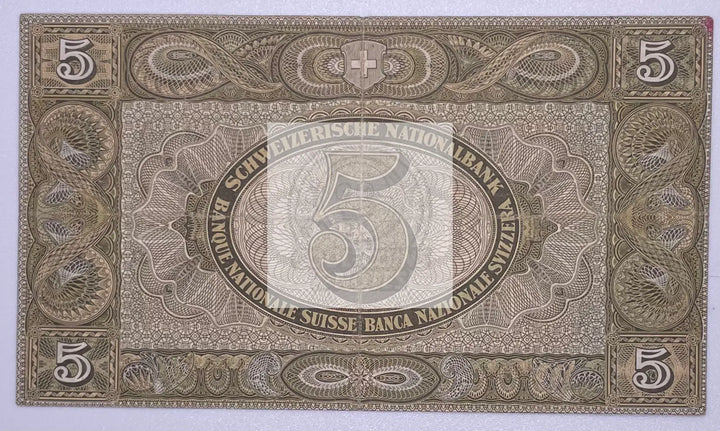 1952 Switzerland 5 Francs P-11p Banknote - Cool Coins & Notes