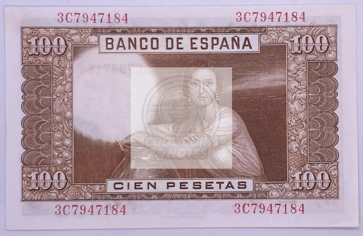 1953 Spain 100 Pesetas P 145 UNC Banknote - Cool Coins & Notes