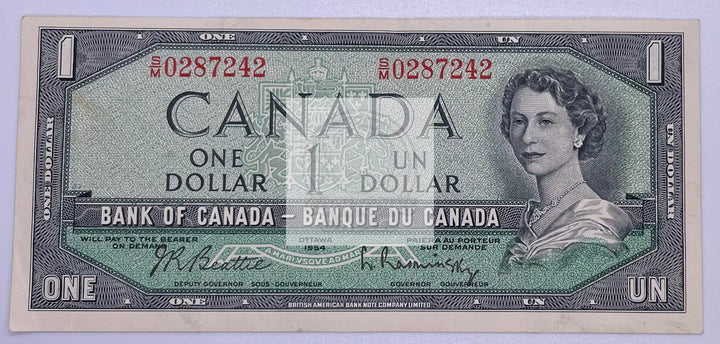1954 Canada $1 Dollar P-66 UNC QEII World Currency Banknote - Cool Coins & Notes