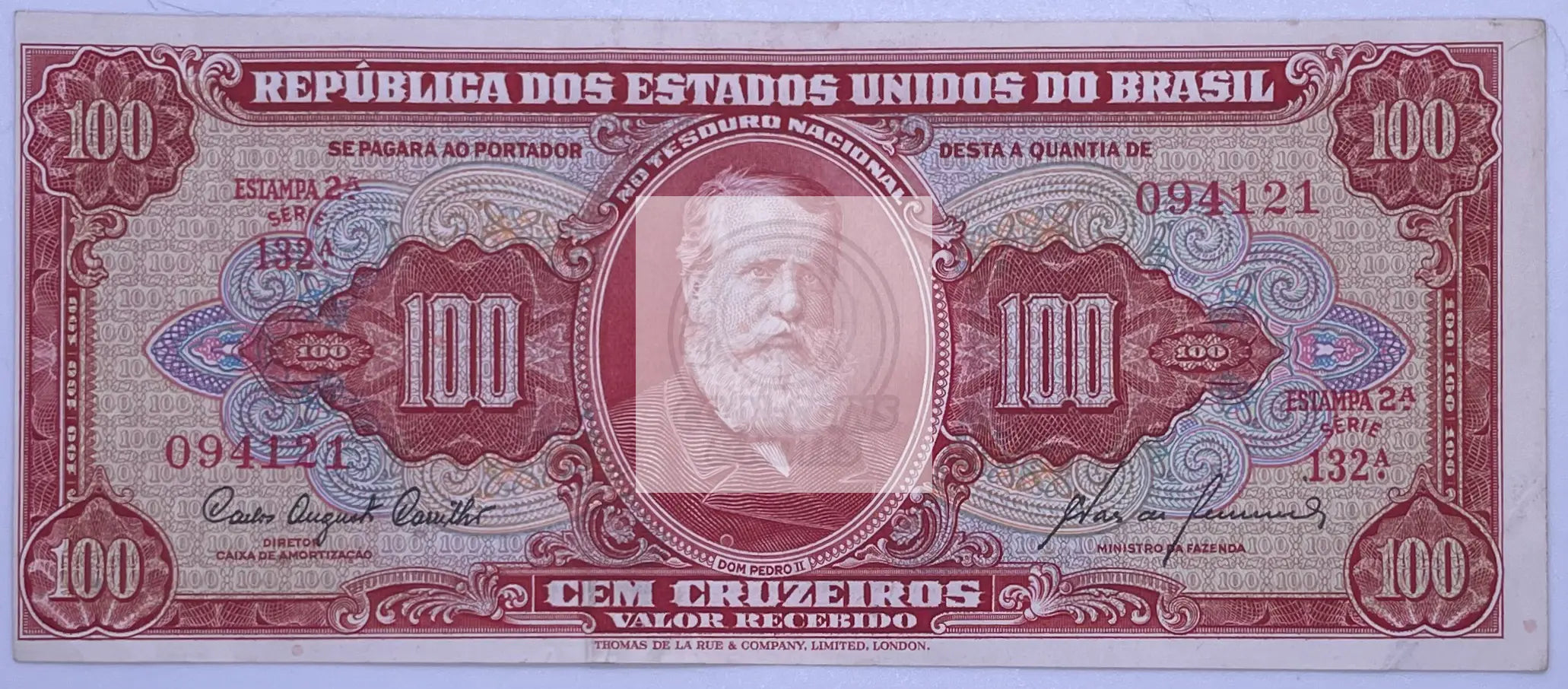 1956 Brazil 100 Cruzeiros P162 banknote front view
