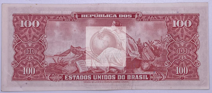 1956 Brazil 100 Cruzeiros P162 Banknote - Cool Coins & Notes