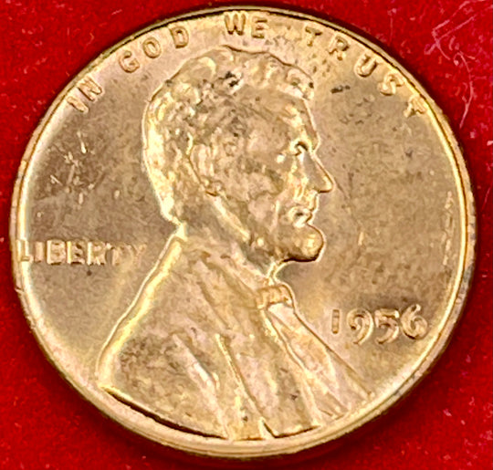 1956 P Lincoln Wheat Penny - UNC - Beautiful Red Tone. Combined Shipping.