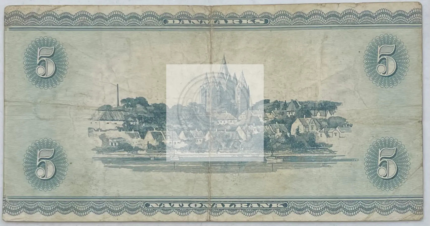 1959 Denmark 5 Kroner P-42o.2 Used World Banknote - Cool Coins & Notes