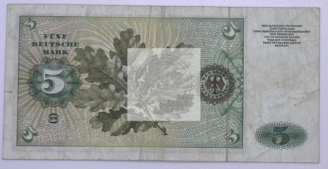 1960 West Germany 5 Mark P-18a Banknote - Cool Coins & Notes
