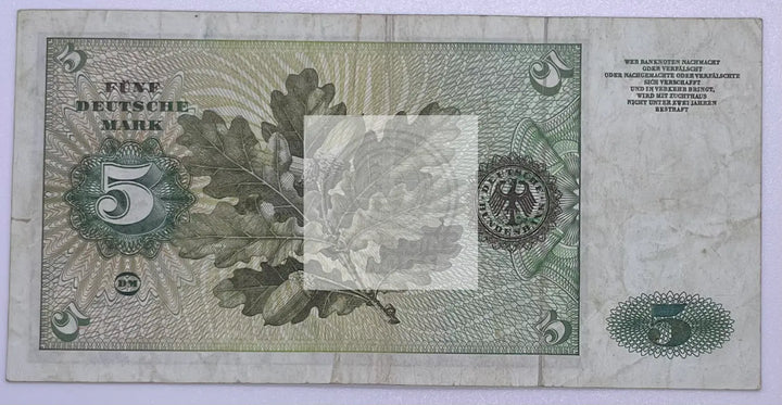 1960 West Germany 5 Mark P-18a Banknote - Cool Coins & Notes