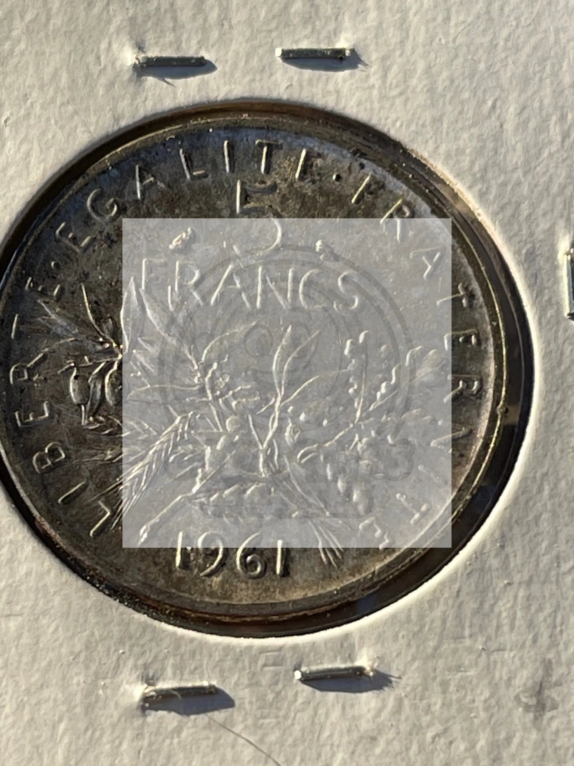 1961 FRANCE 5 FRANCS KM #926 SILVER COIN - Cool Coins & Notes