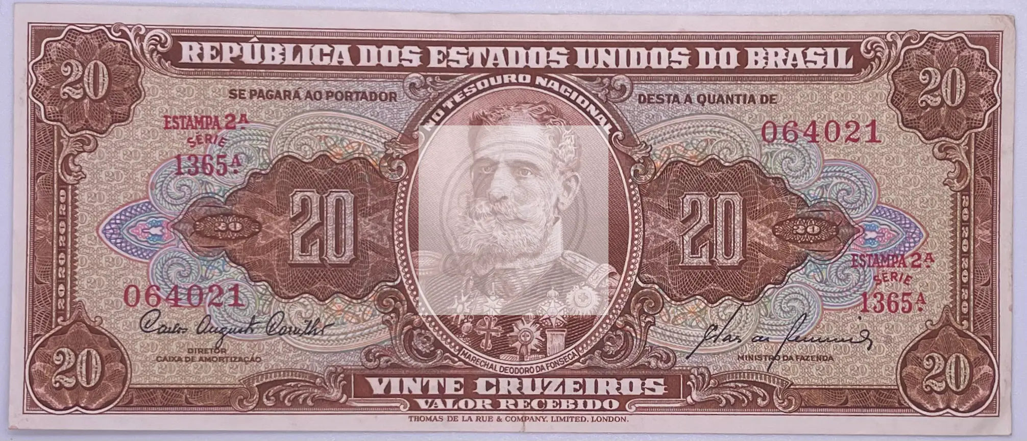 1962 Brazil 20 Cruzeiros banknote P-178 vintage currency