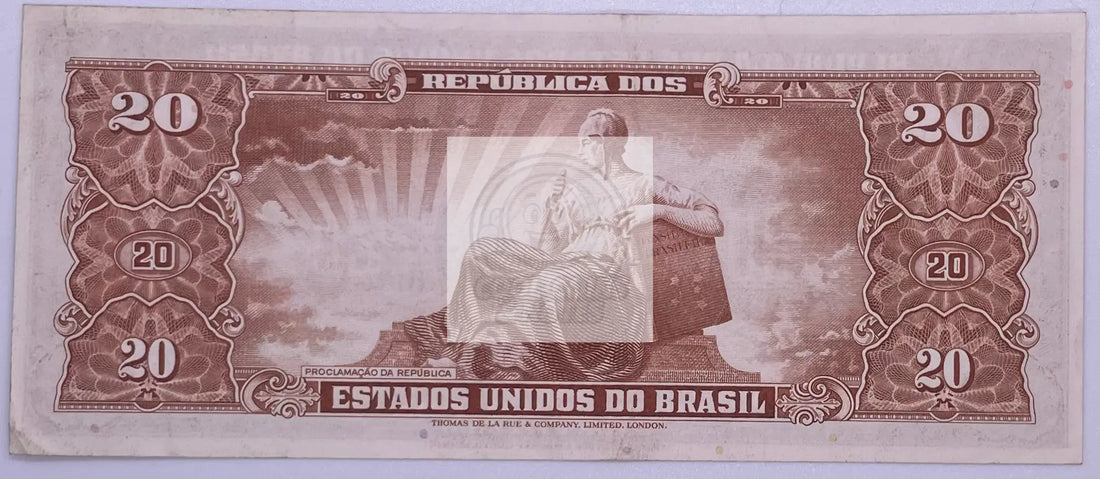 1962 Brazil 20 Cruzeiros P-178 Banknote - Cool Coins & Notes