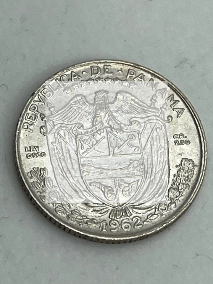 1962 Panama 1/4 Balboa Silver Coin KM#11.2 UNC - Cool Coins & Notes