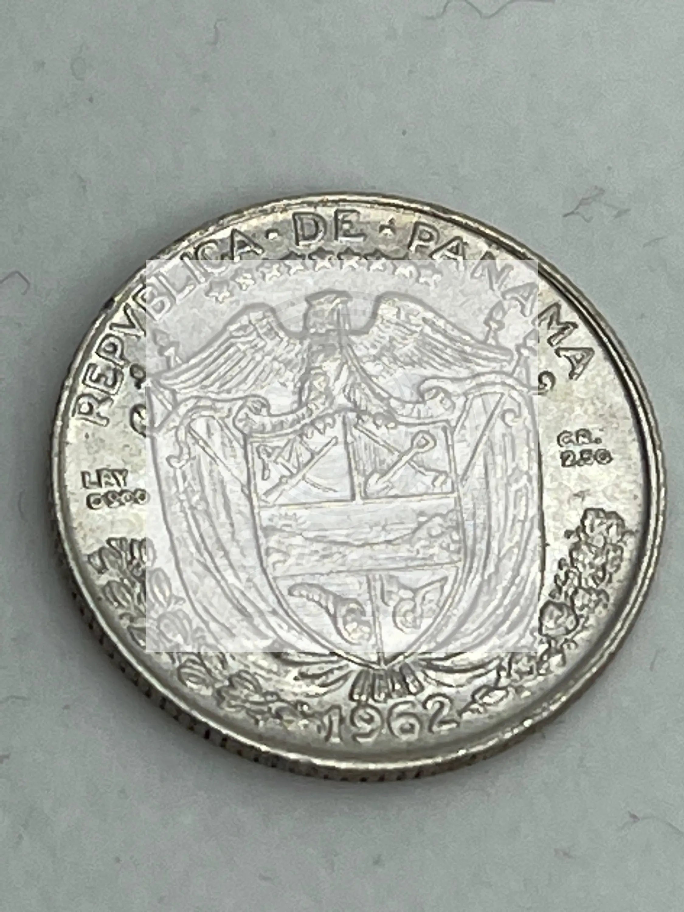 1962 Panama 1/4 Balboa Silver Coin KM#11.2 UNC - Cool Coins & Notes