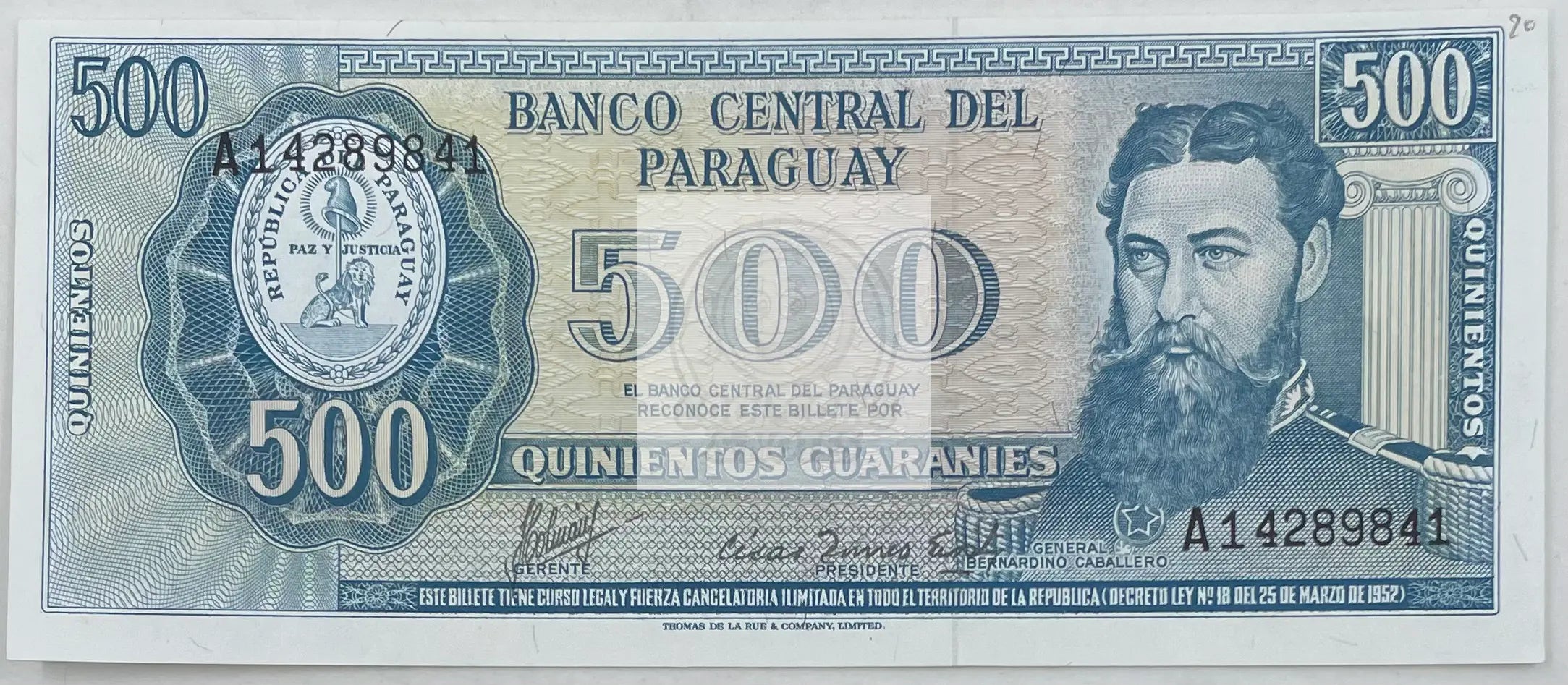 1963 Paraguay 500 Guaranies P-200b.2 UNC World Banknote - Cool Coins & Notes