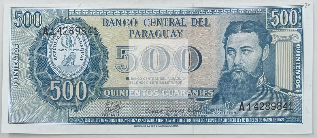 1963 Paraguay 500 Guaranies P-200b.2 UNC World Banknote - Cool Coins & Notes