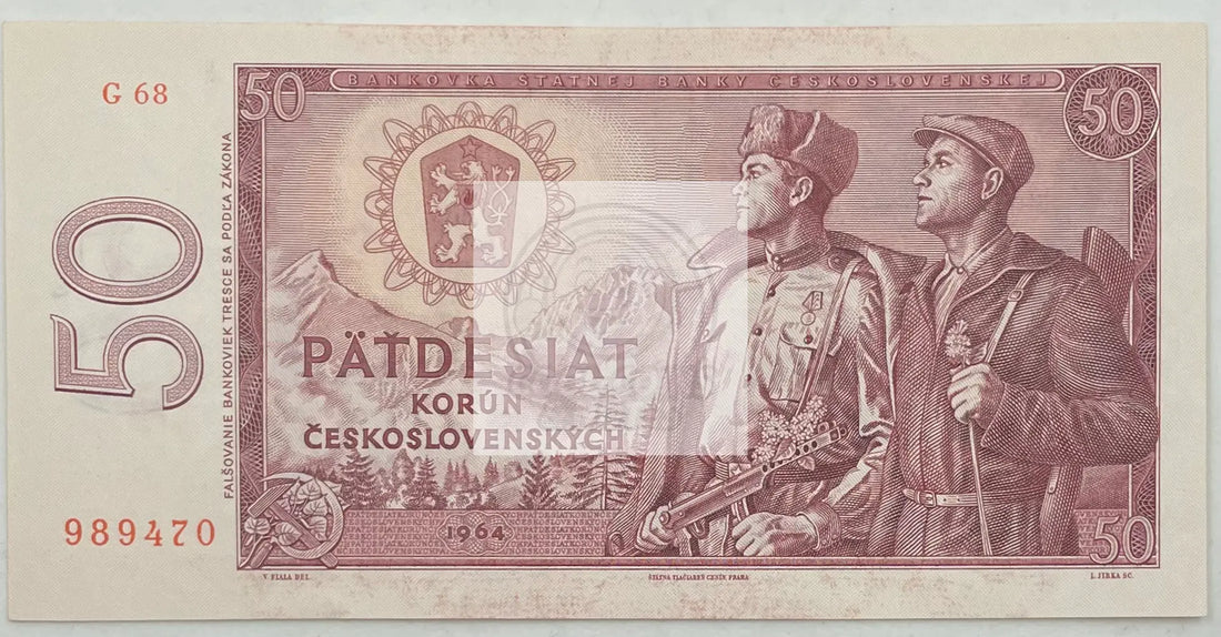 1964 Czechoslovakia 50 Korun  P-90  UNC Banknote - Cool Coins & Notes