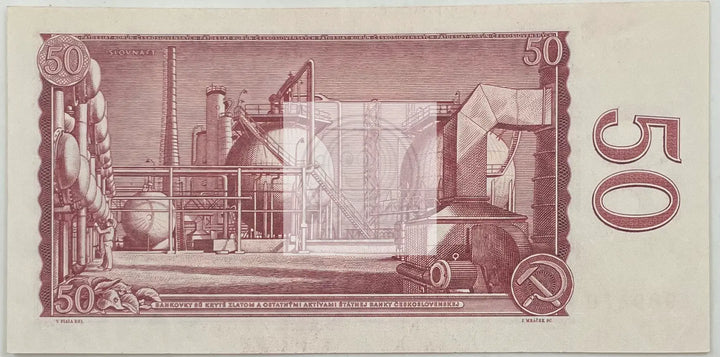 1964 Czechoslovakia 50 Korun  P-90  UNC Banknote - Cool Coins & Notes