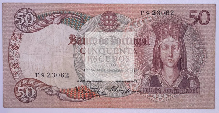 1964 PORTUGAL - 50 ESCUDOS - P#168 - Cool Coins & Notes