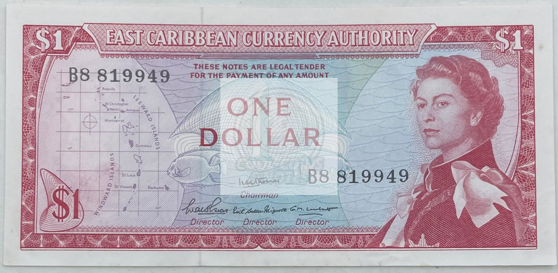 1965 East Caribbean $1 Dollar  P-13c World Banknote - Cool Coins & Notes
