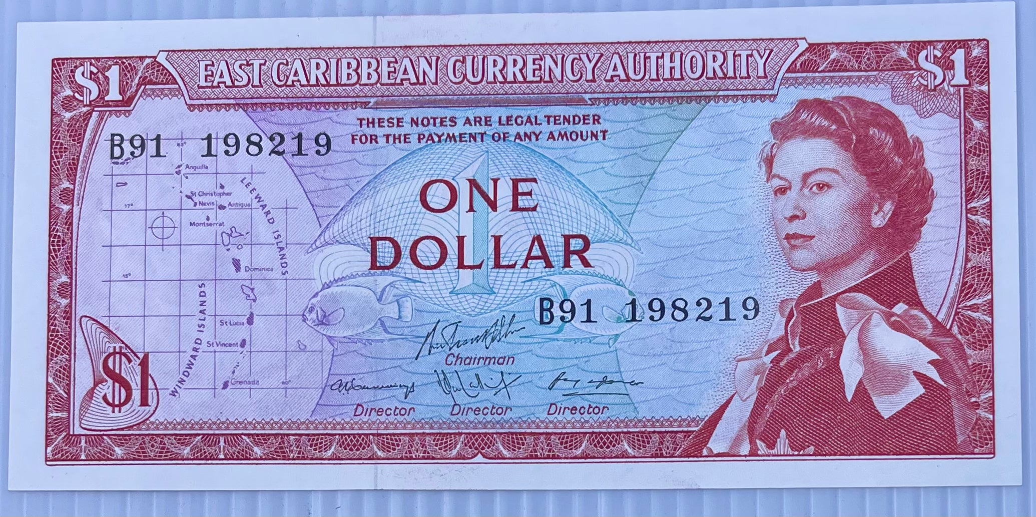 1965 East Caribbean $1 Dollar P-13d AU World Banknote Cool Coins & Notes