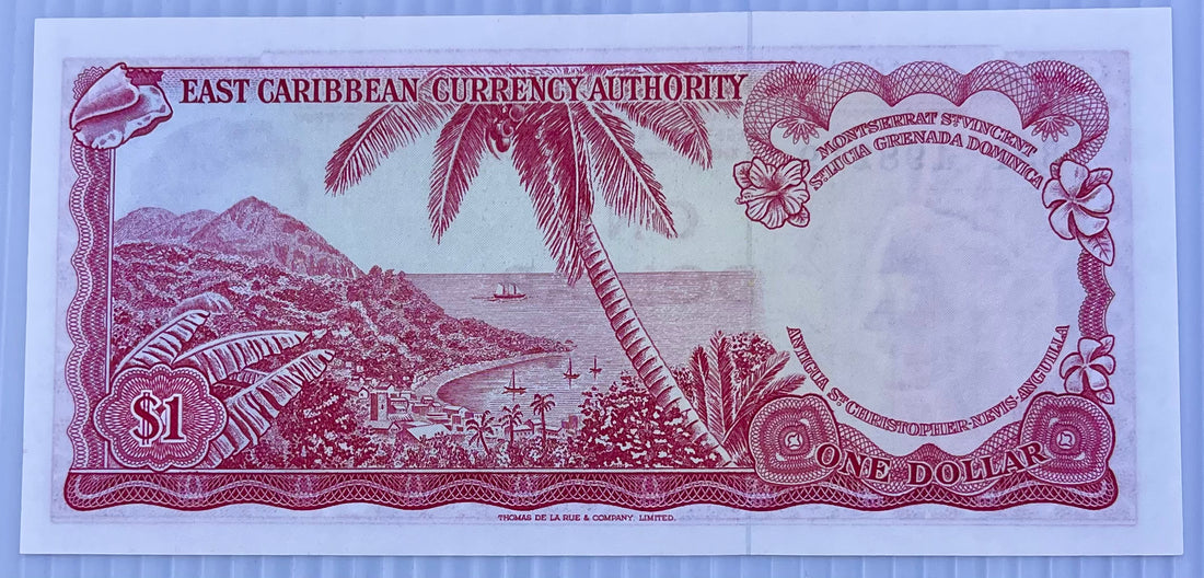 1965 East Caribbean $1 Dollar P-13d AU World Banknote Cool Coins & Notes