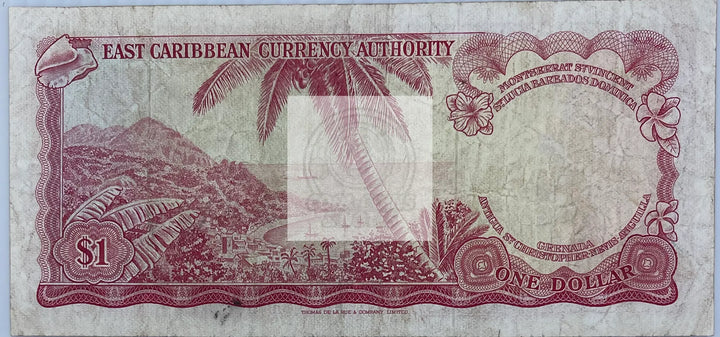 1965 East Caribbean $1 Dollar  P-13d, Used World Banknote - Cool Coins & Notes