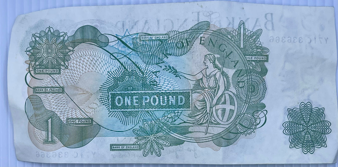 1966-1970 Great Britain 1 Pound P-374e Used Banknote - Cool Coins & Notes