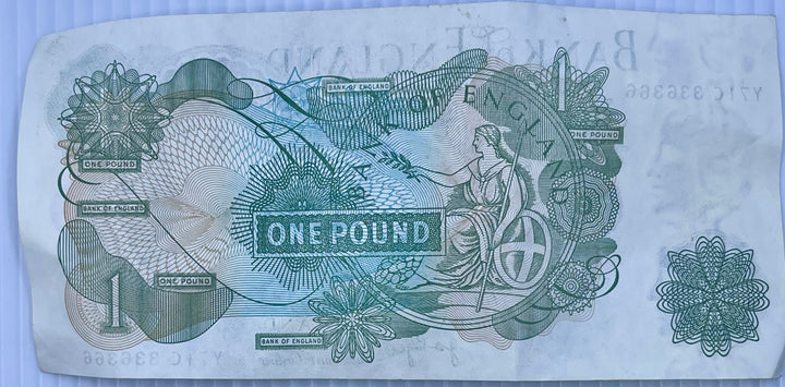 1966-1970 Great Britain 1 Pound P-374e Used Banknote - Cool Coins & Notes