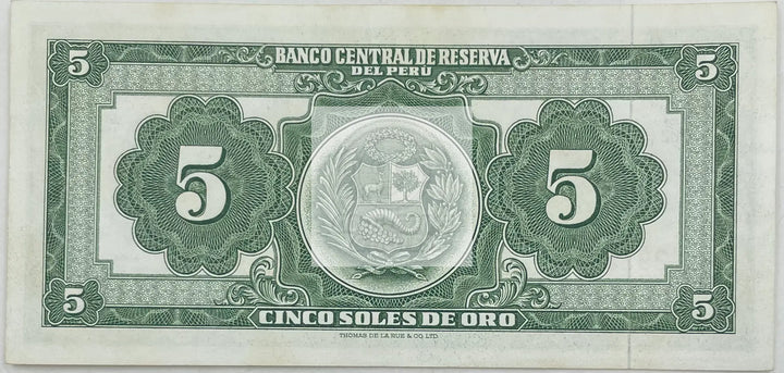 1966 Peru  5 Soles  P-83a  UNC Banknote - Cool Coins & Notes