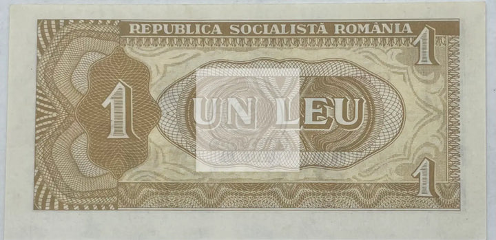 1966 Romania 1 Leu P-91 RARE UNC World Banknote - Cool Coins & Notes