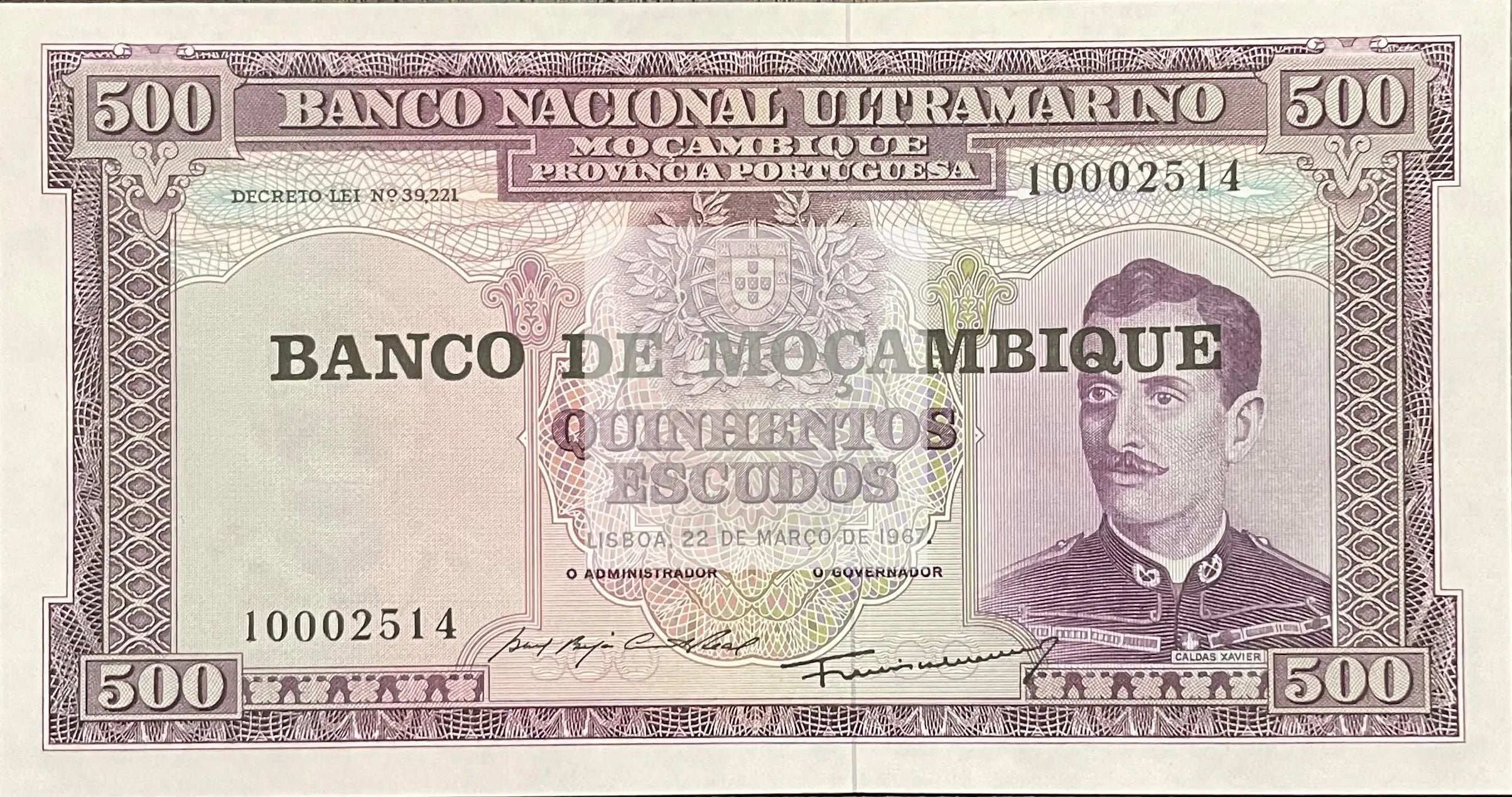 1967 Mozambique 500 Escudos P-119 World Banknote Cool Coins & Notes 