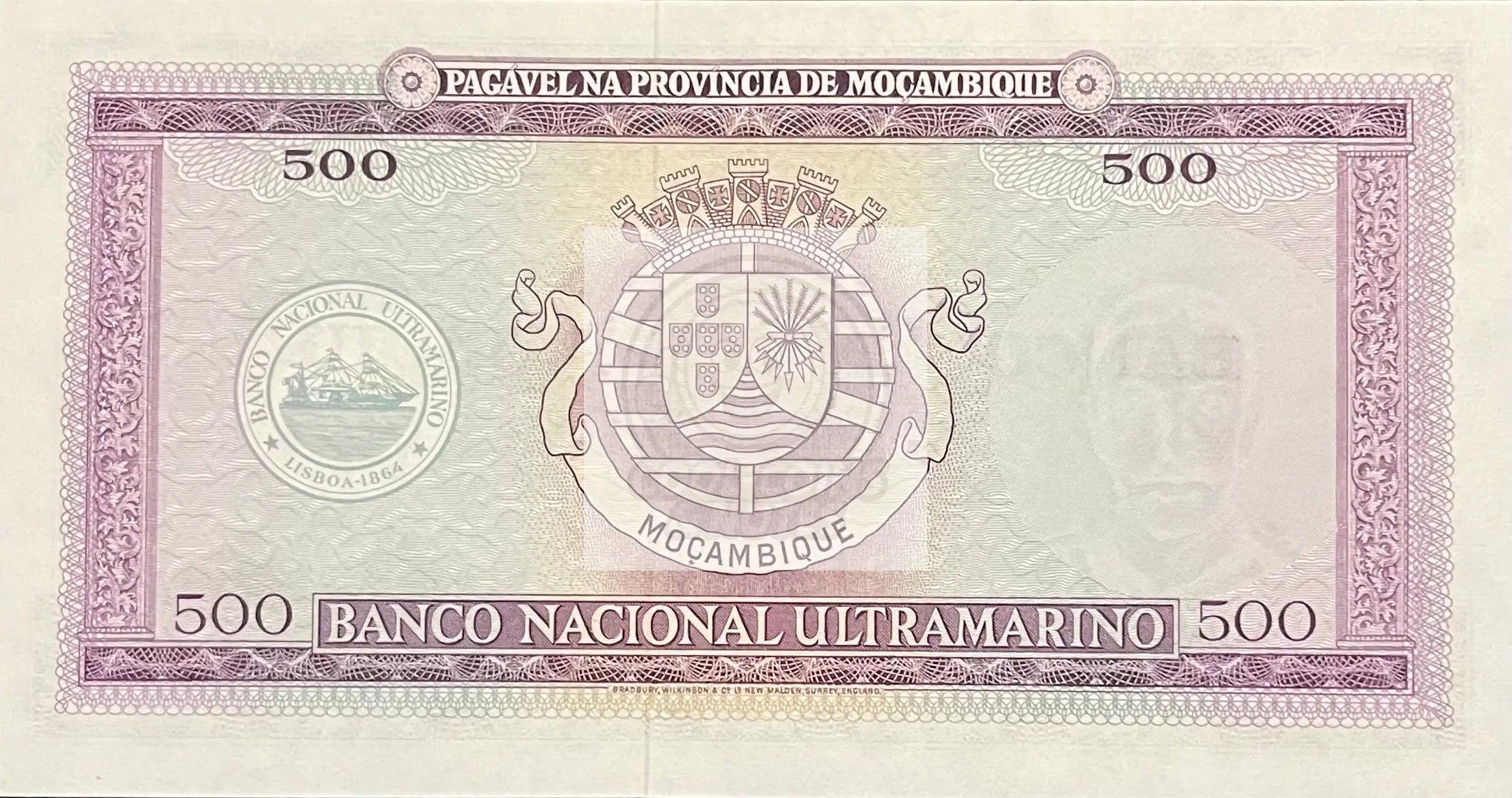 1967 Mozambique 500 Escudos P-119 World Banknote Cool Coins & Notes 