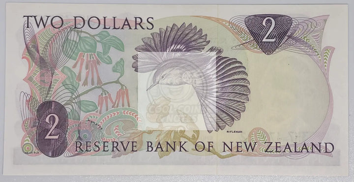 1968-1975 New Zealand $2 AU P-164b Banknote - Cool Coins & Notes