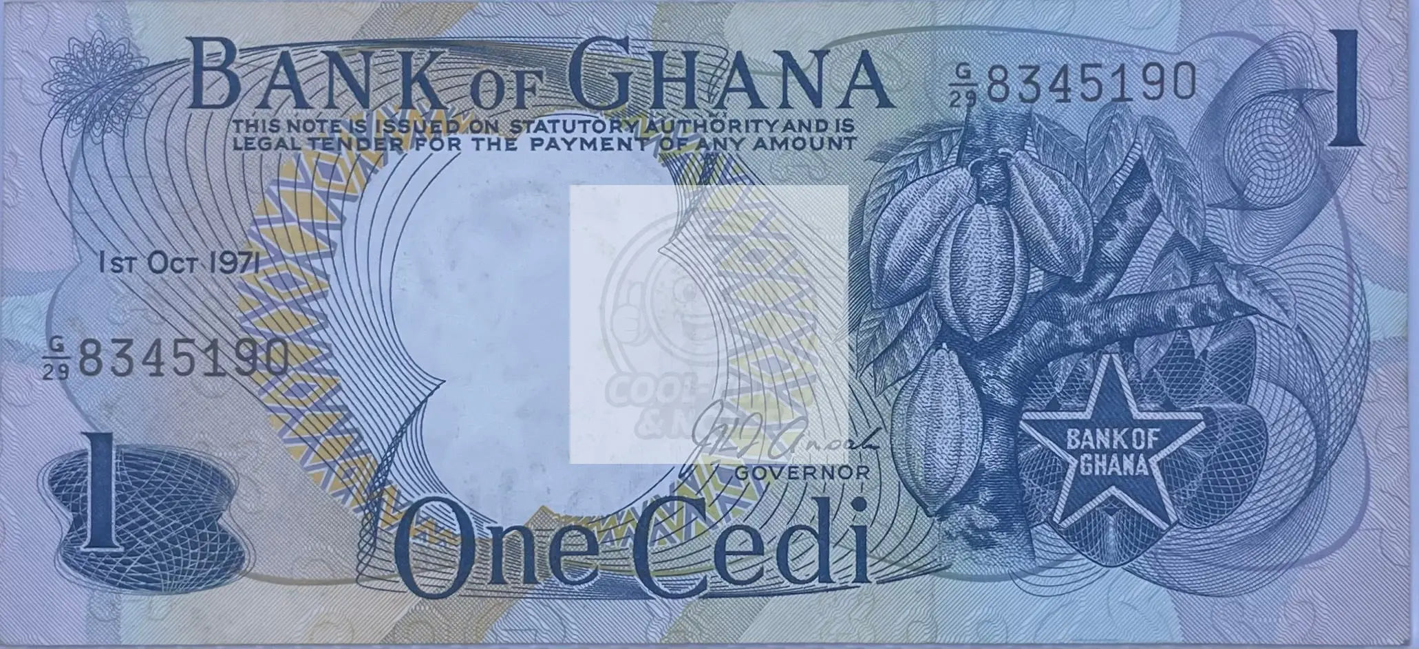 1969 Ghana 1 Cedi P-10 World Banknote Cool Coins & Notes 