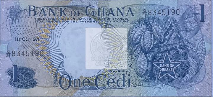 1969 Ghana 1 Cedi P-10 World Banknote Cool Coins & Notes 
