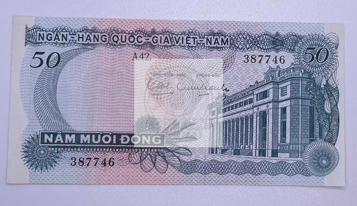 1969 South Vietnam 50 Dong P-25a Banknote - Cool Coins & Notes