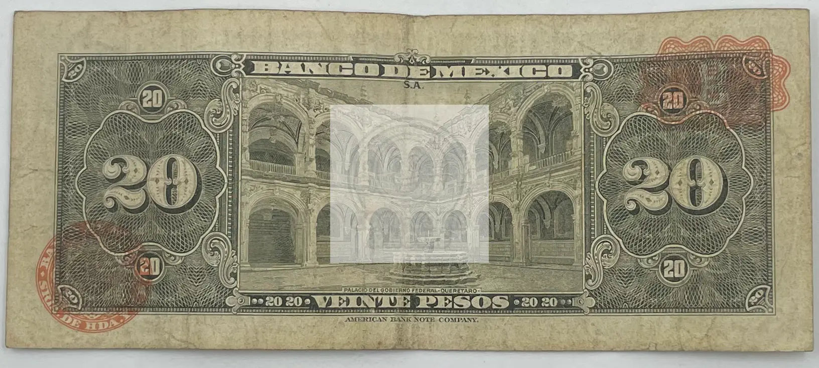 1970 Mexico 20 Pesos  P-54f  Banknote - Cool Coins & Notes